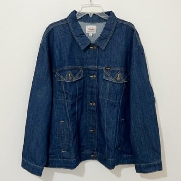 Wrangler Women's Memory Maker Denim Jacket Dark Wash - Picture 1 of 8
